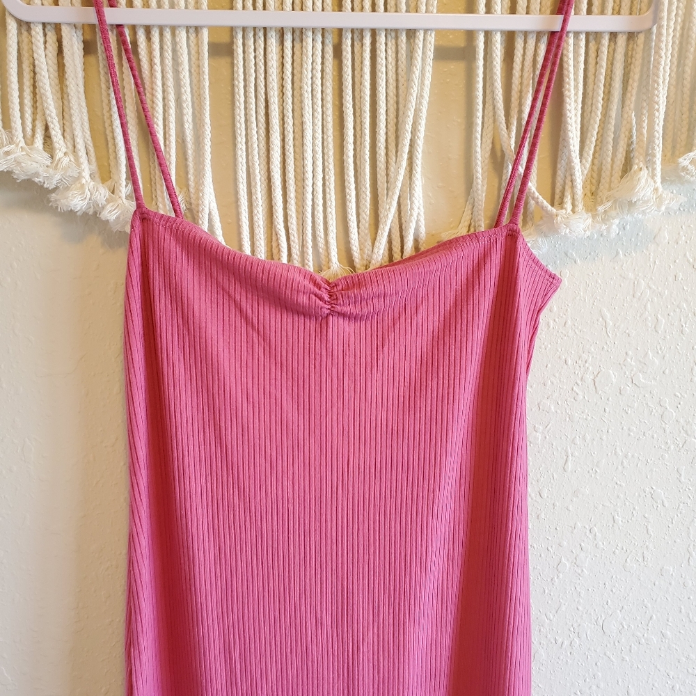 REFORMATION Pink Ribbed Midi Bodycon Dress sz M - Picture 4 of 8